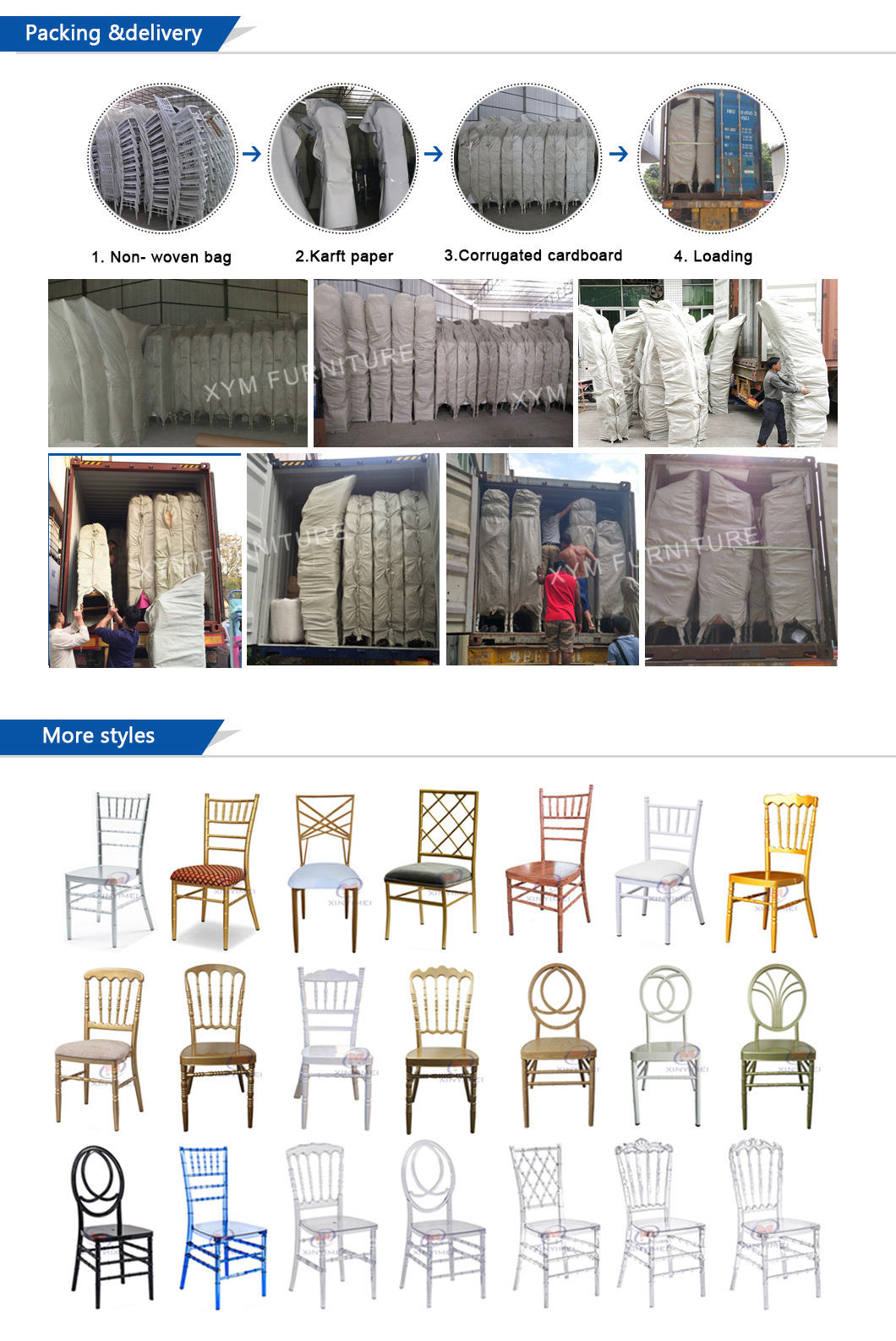 Stacking Aluminum Metal Resin Hotel Restaurant Wedding Chiavari Chair (XYM-ZJ02)