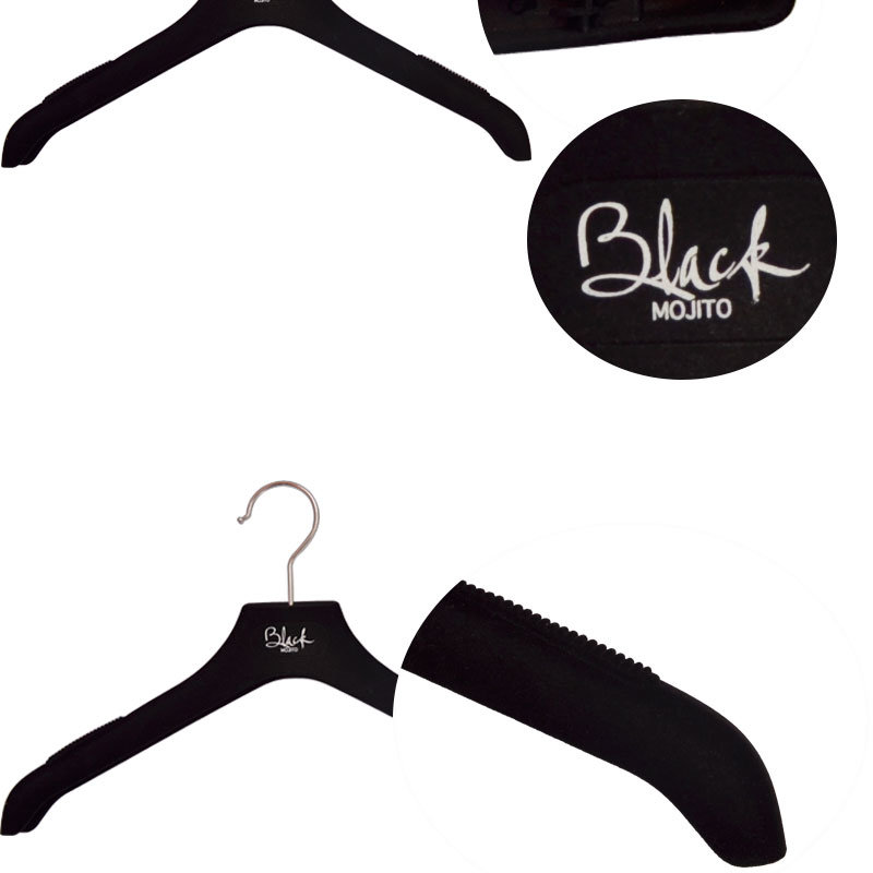 Custom Black Velvet Luxury Brand Plastic Clothes Hanger