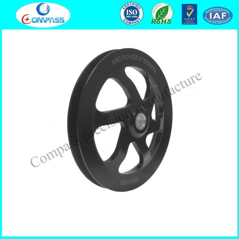 Customized CNC Machined Aluminum Anodizing Belt Wheel Groove Hub Pulley