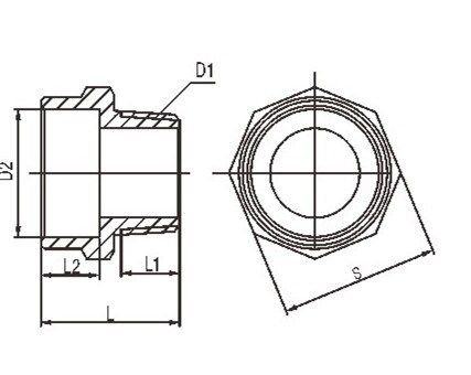 Male to Copper Connector / Thread Coupling / Brass Fitting