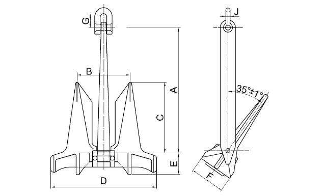 High Stability Stockless AC-14 Hhp Anchor for RO-RO Ship