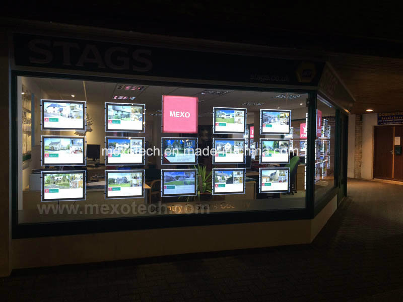 Double-Sided Acrylic LED Light Box for Real Estate Window Displays