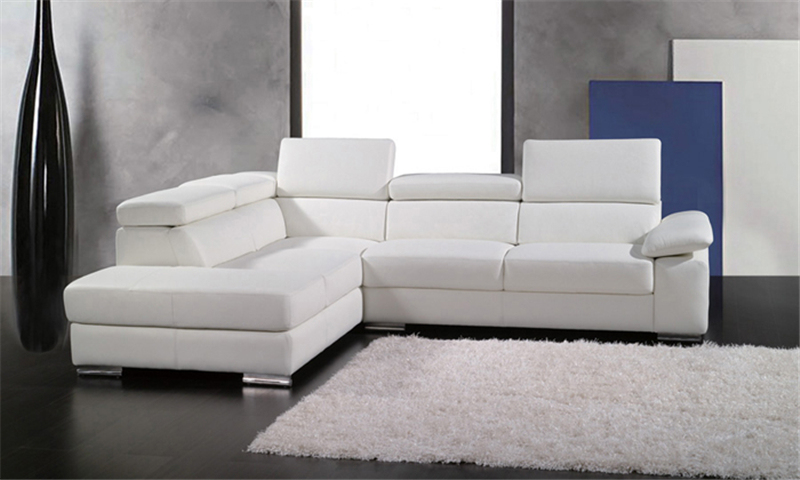 Simple Modern Living Room Leather Sofa with Headrest Adjustable (HC2032)