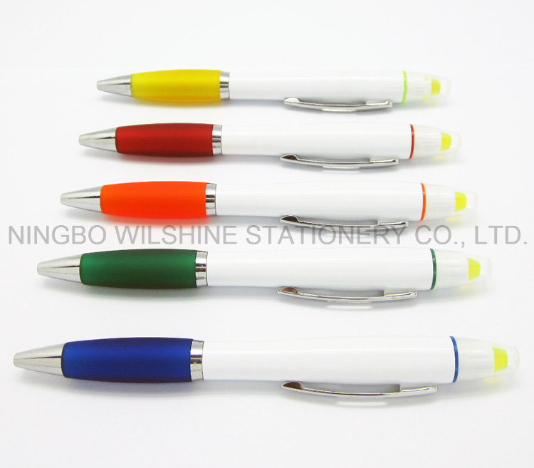 Plastic Ball Pen with Wax Highlighter for Promotion (BP0251)