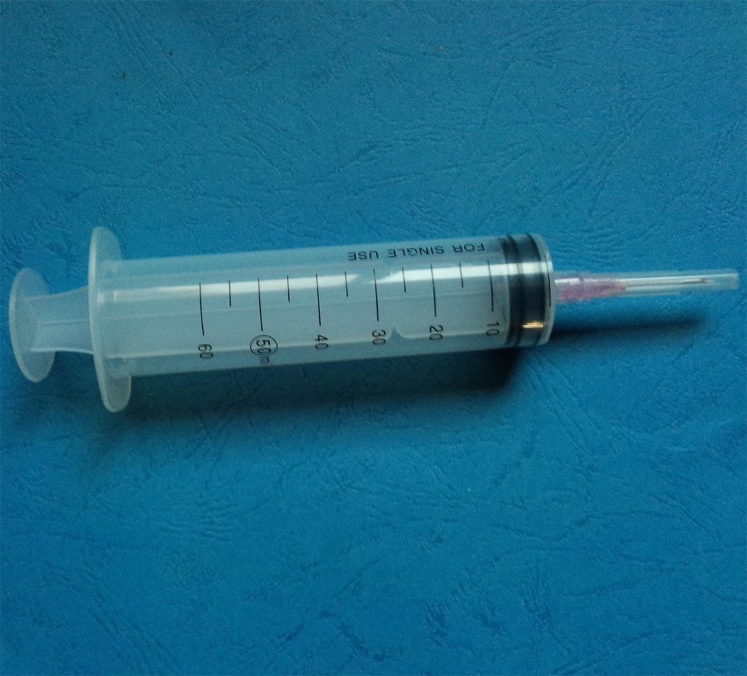 Disposable 3-Part Syringe 60ml Luer Slip with Needle