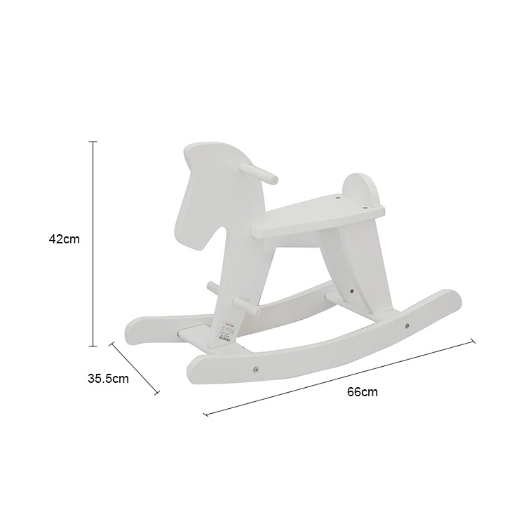 Cheap Safety Toy Kids Baby Wooden Rocking Horse White