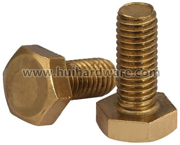 DIN933 Copper Hex Bolts Brass Hexagon Bolt M3 M4 M5