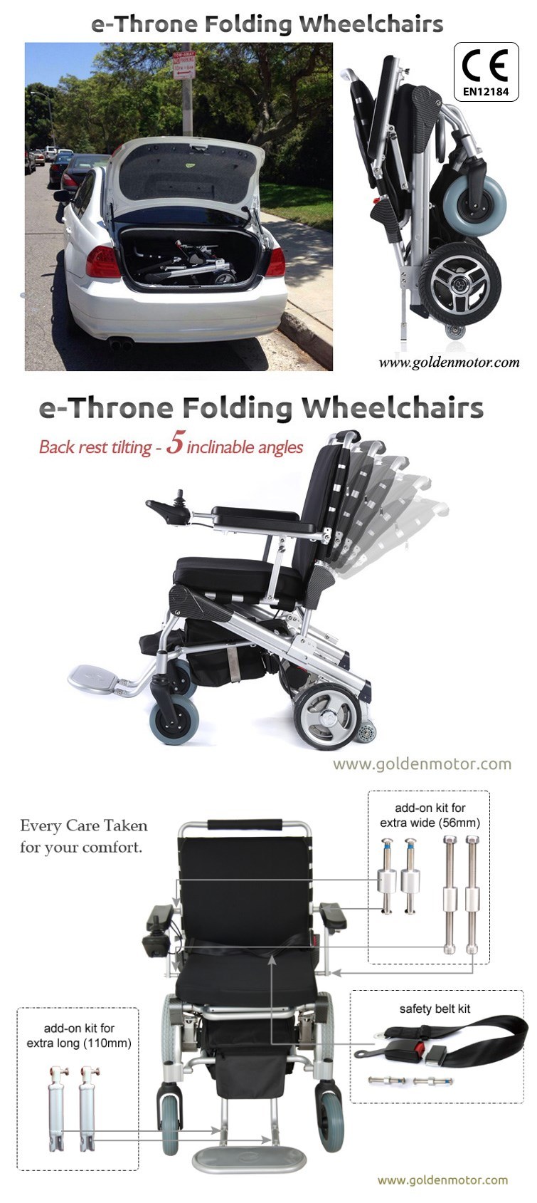 E-Throne Electric Wheelchair Handicapped Scootor, Disabled Scootor