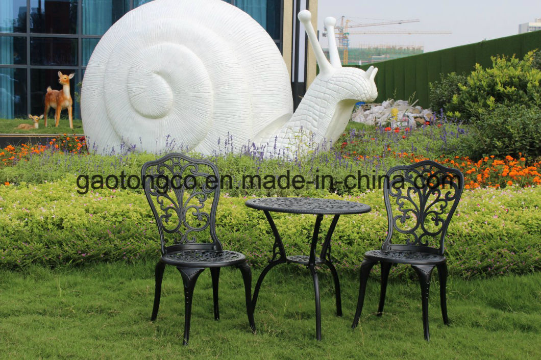 Die Cast Aluminum Outdoor Patio Furniture Rose 3 Piece Bistro Sets