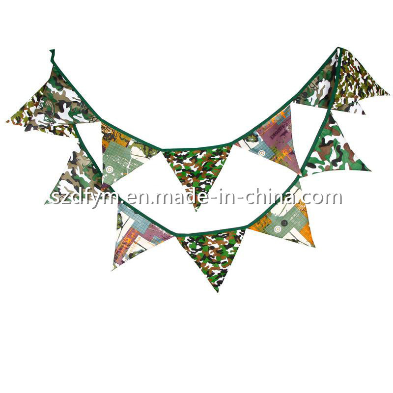 Hot Sale Decorative Hanging Colored Paper Custom Triangle Pennant String Flag