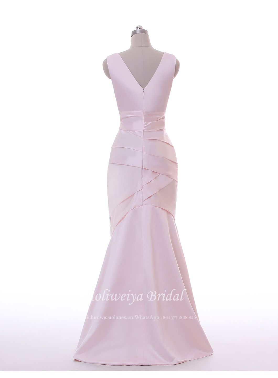 Aoliweiya Mermaid Satin Wedding Evening Bridesmaid Dress