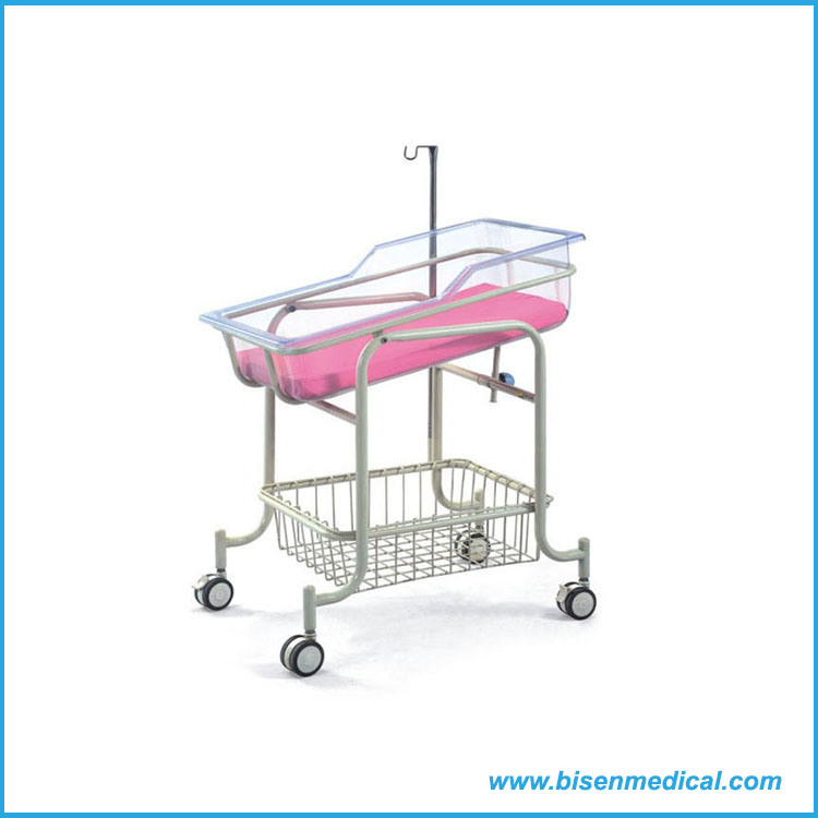 BS-Xf605 Top Selling Luxury Hospital Baby Trolley New Born Baby Trolley with Height Adjustable and Wheel