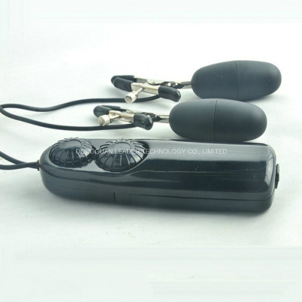 Breast Stimulation Double Vibrating Sex Egg with Nipple Clamps