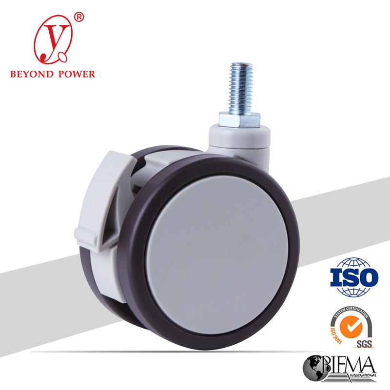 75mm PVC Caster Wheel with Brake for Medical Care Equipment