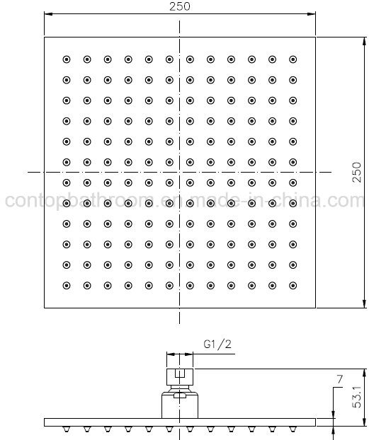 Watermark/Wels Approval Brass Shower Head/Shower Rose (250mm)