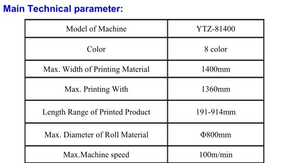 Wide Roll PP PE Bag Flexo Printing Equipment Machine in 8 Color