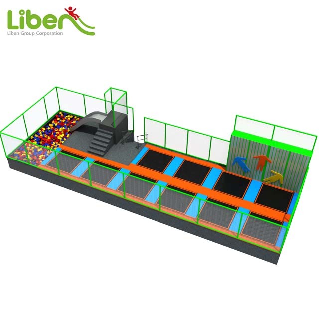 Indoor Rectangle Trampoline Amusement Park with Sticky Wall