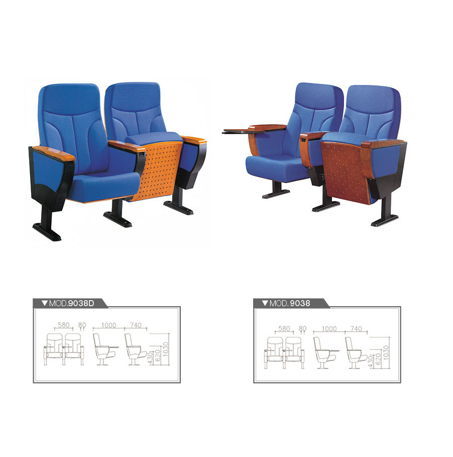 Colorful Auditorium Chairs with Wooden Writing Pad (HY-9038)