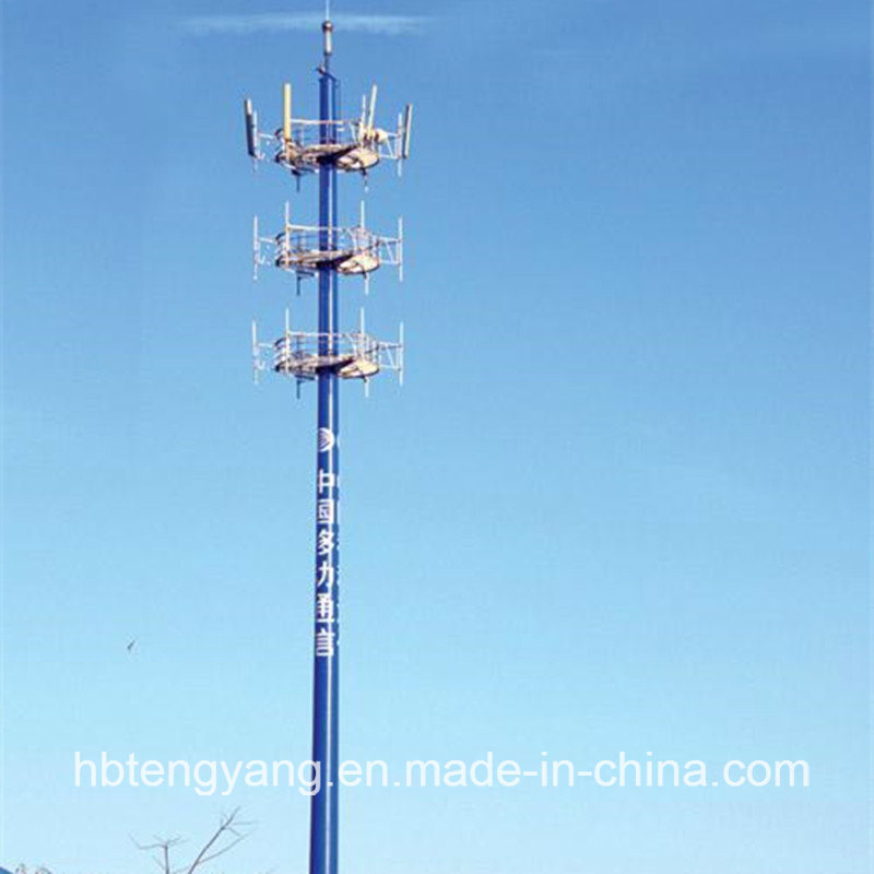 Self Supporting Galvanized Monopole Communication Steel Tower