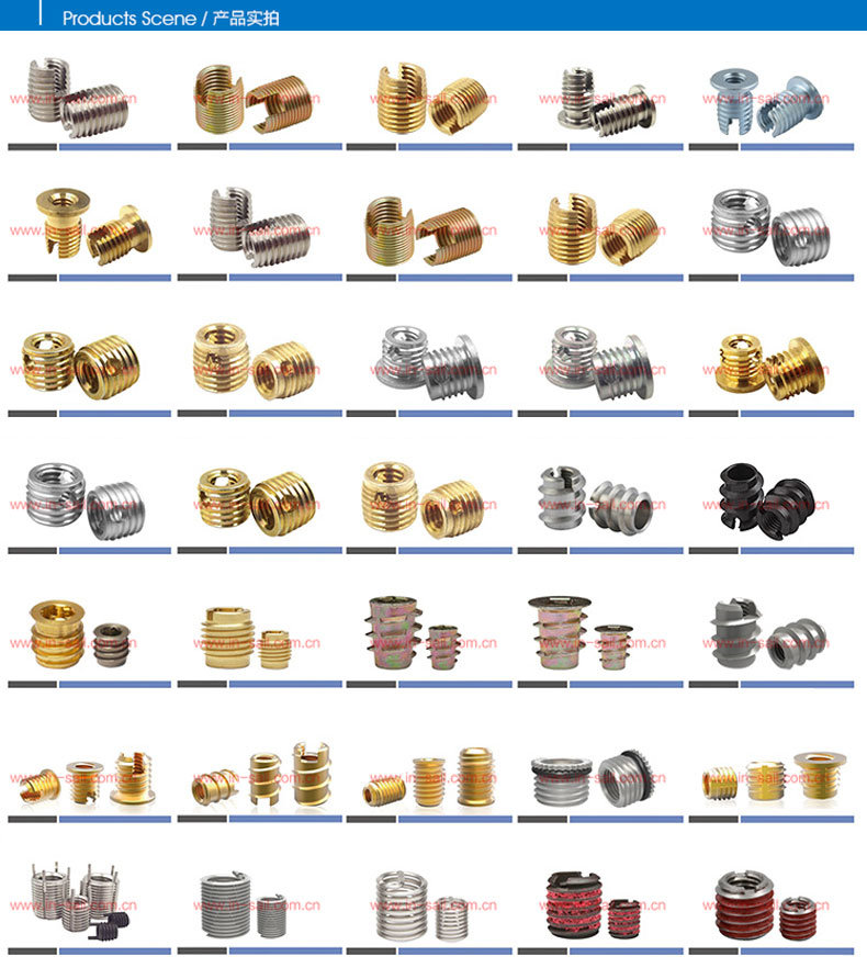 Self-Tapping Brass Threaded Inserts Nut Slotted