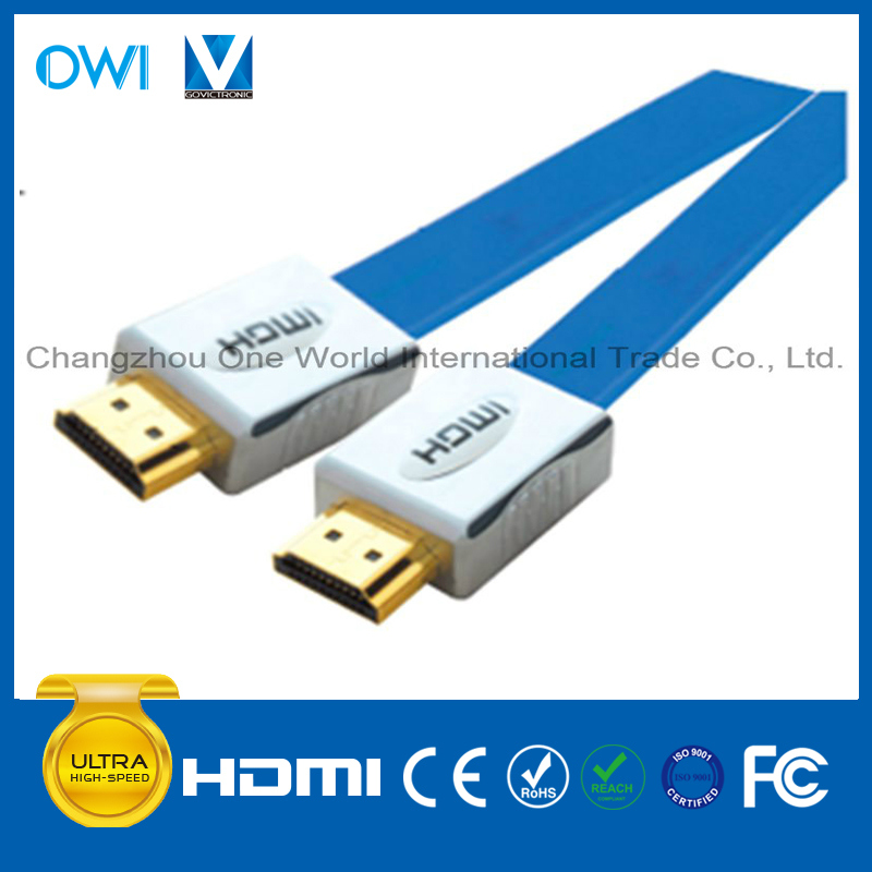 Flat Metal Assembly HDMI 19pin Plug to Plug Cable