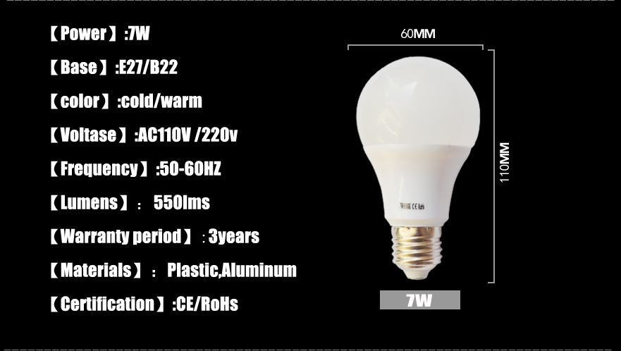 LED Bulbs SMD5730 E27 7W LED Spotlight Lamps Spotlight Bulb