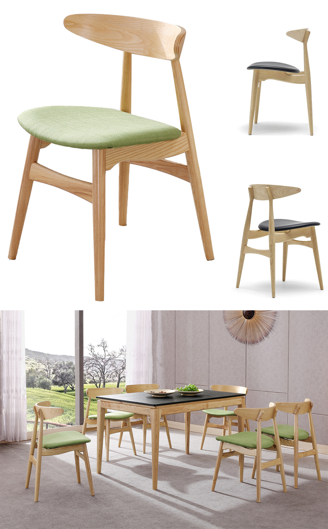 Modern Restaurant Furniture Wooden Dining Chair Nordic Dining Furniture