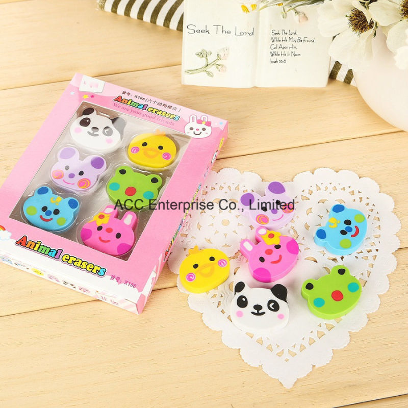 Animal Face Erasers