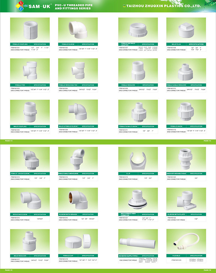 PVC Thread Pipe Fittings (ELBOW, TEE, COUPLING)