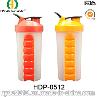 600ml Newly Plastic Protein Shaker Bottle (HDP-0512)