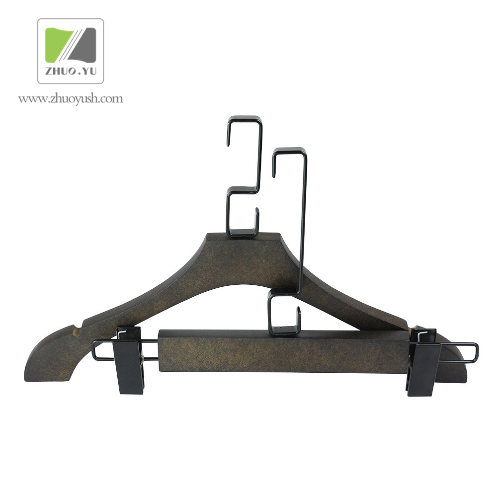 Wooden Cloth Hangers / Garment Hanger with Special Black Hook