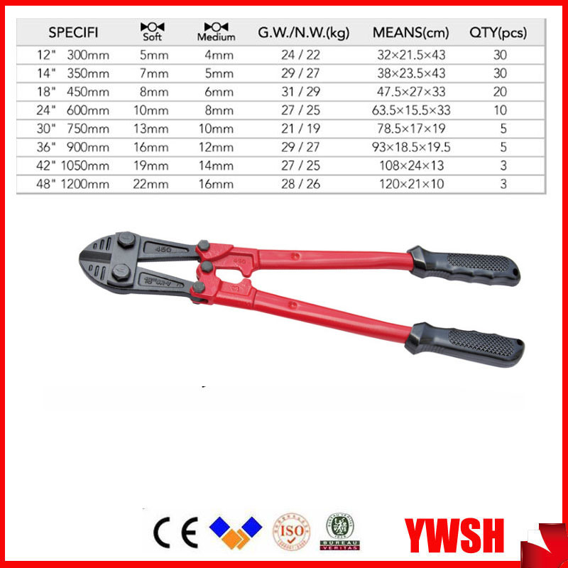 Cutting Cable Heavy Duty T8 Bolt Cutter Jaws and Tubular Handled Bolt Cutters