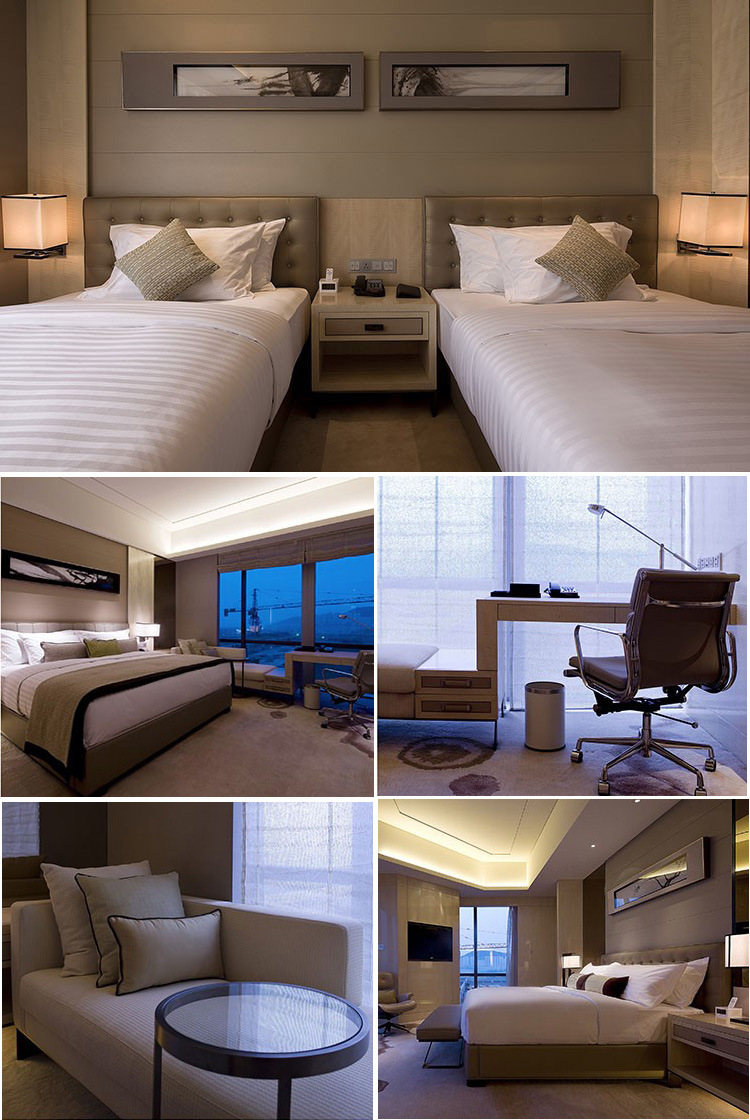 Modern Hotel Bedroom Set / Wooden Motel Hotel Furniture