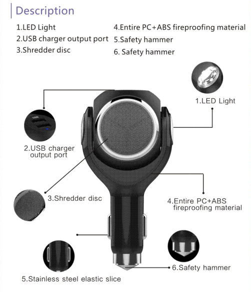 12V-24V Car Cigarette Lighter Socket Splitter Plug LED USB Charger Adapter 2.0A Voltage Detection for Phone MP3 DVR Pad