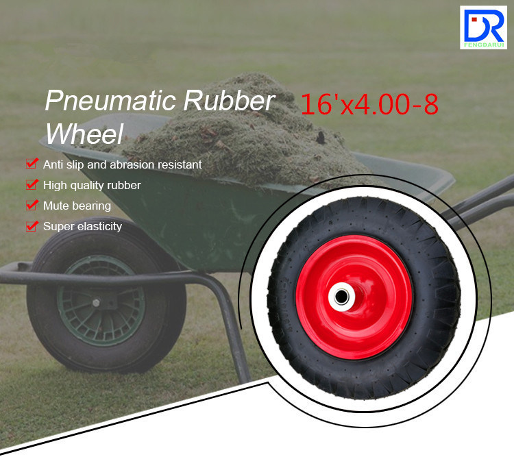 16 Inch 4.00-8 Pneumatic Rubber Wheel for Wheelbarrow /Hand Trolley/Toolcart