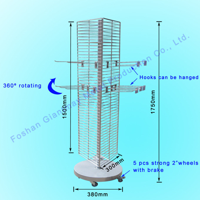 Floor Standing Metal Wire Rotating Shoes Slippers Display Stands