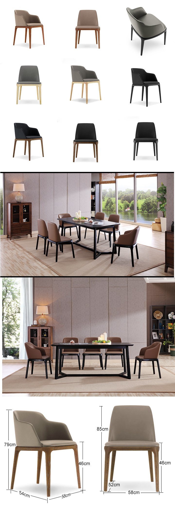 Modern Dining Room Set Restaurant Furniture Wood Chair for Home