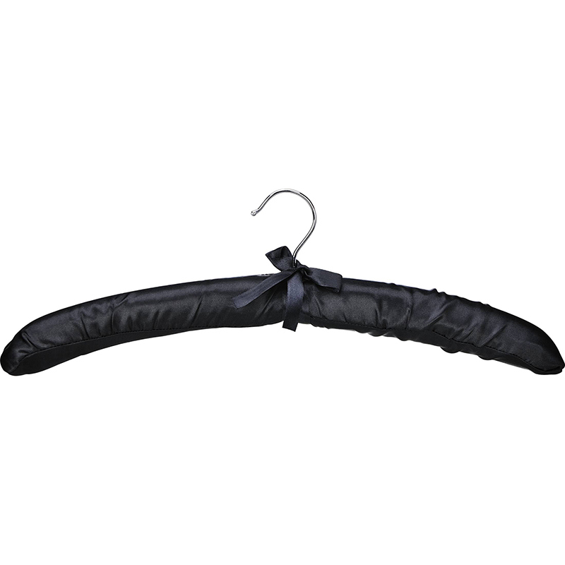 Wood Core Padded with Sponge Luandry Hanger with Satin Fabric