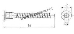 Blue Zinc Plated Hex Socket Head Furniture Screw Confirmat