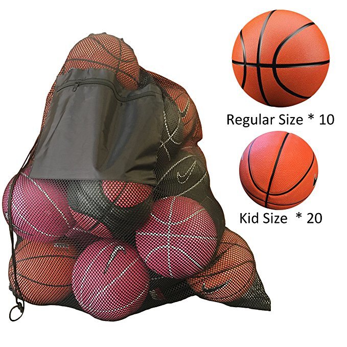 Mesh Ball Sports Equipment Bags Heavy Duty Drawstring Backpack