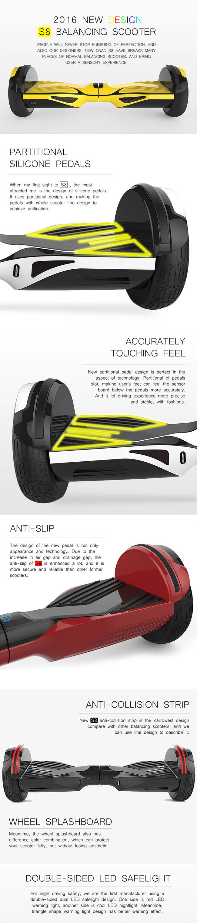 New Arrival Smart Balance Two Wheel Scooter Electric Hoverboard
