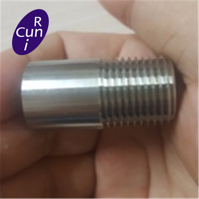 Machine Tool Processing Stainless Steel Screwed Thread Nipple Pipe Fitting