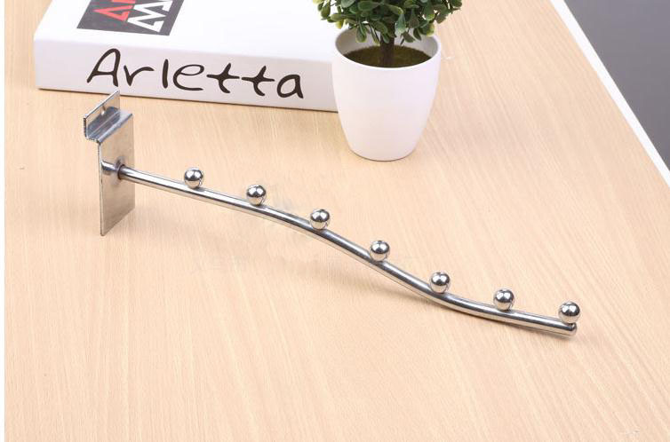 Chrome Plating Slatwall 8mm Diameter Metal Display Hook