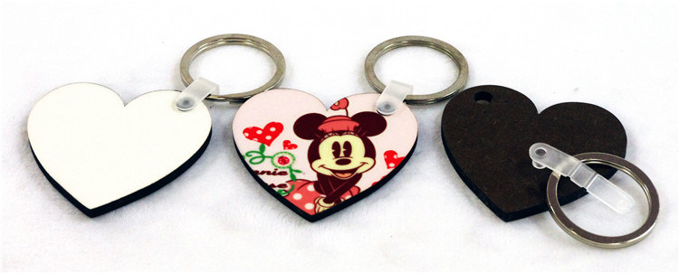 Souvenir Keyring Sublimation Printable Heart Shape MDF Keychain