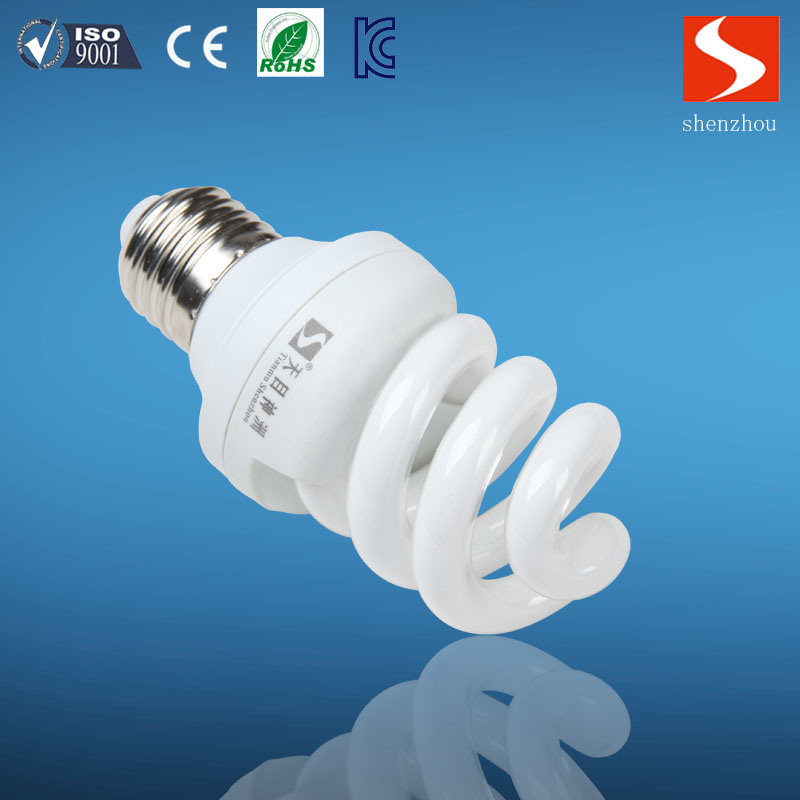 Full Spiral Tri-Color 9W CFL Principle Energy Saving Lamps