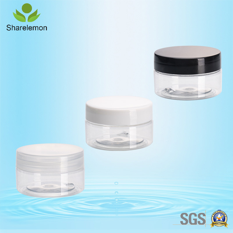 60ml Cylinder Plastic Cosmetic Cream Jars with Lids