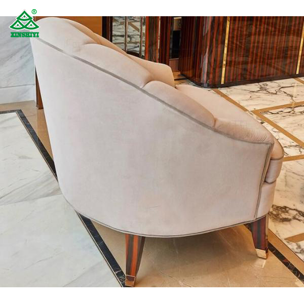 Fabric Upholstery Hotel Lobby Sofa, Wooden Hotel Lounge Chair High End