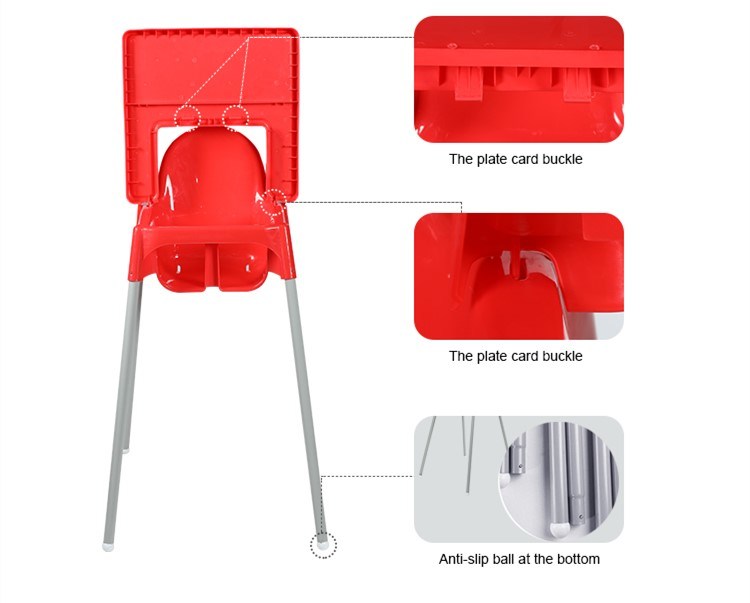 Plastic Baby Dining Training Chair Weith Steel Legs