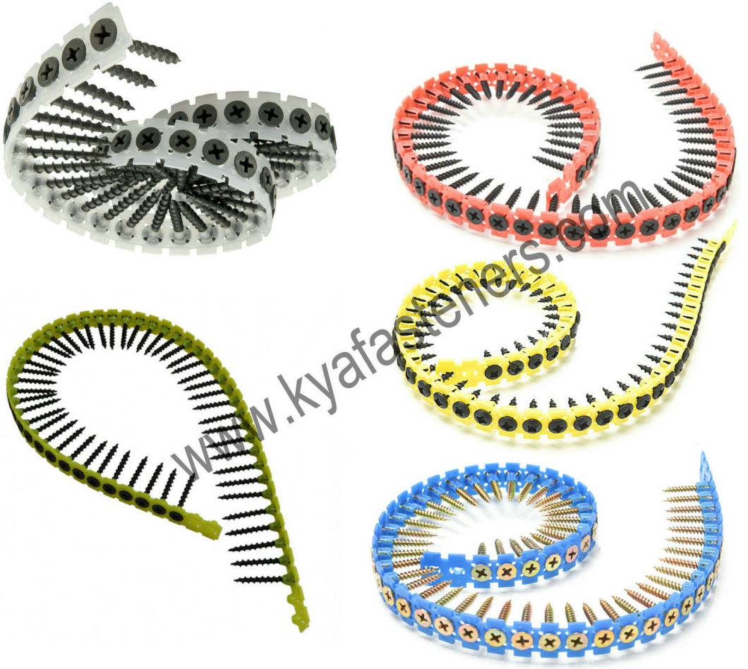 Plastic Strip Coarse Thread Collated Drywall Screw with Bugle Head