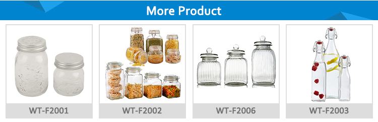 Wholesale Kitchen Storage Glass Jar Canister with Screw Glass Lid